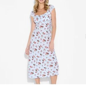 wild fable Light Blue Floral Scoop-Neck Midi Dress